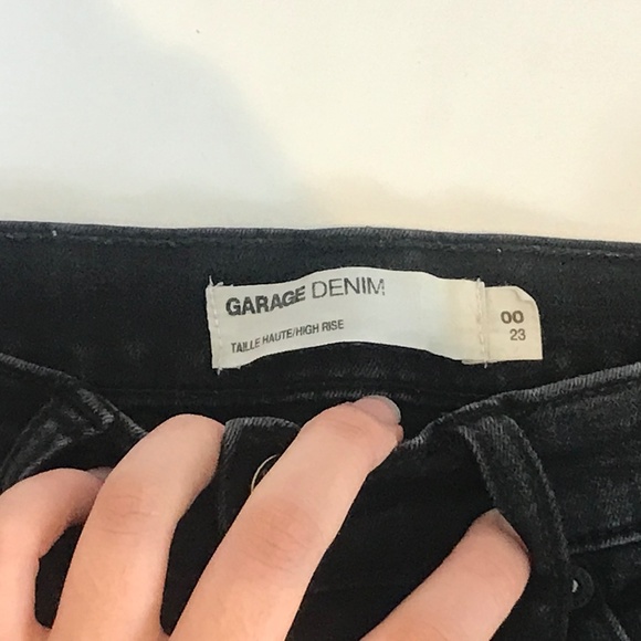 Garage high rise jean shorts size 00 black - Picture 2 of 4